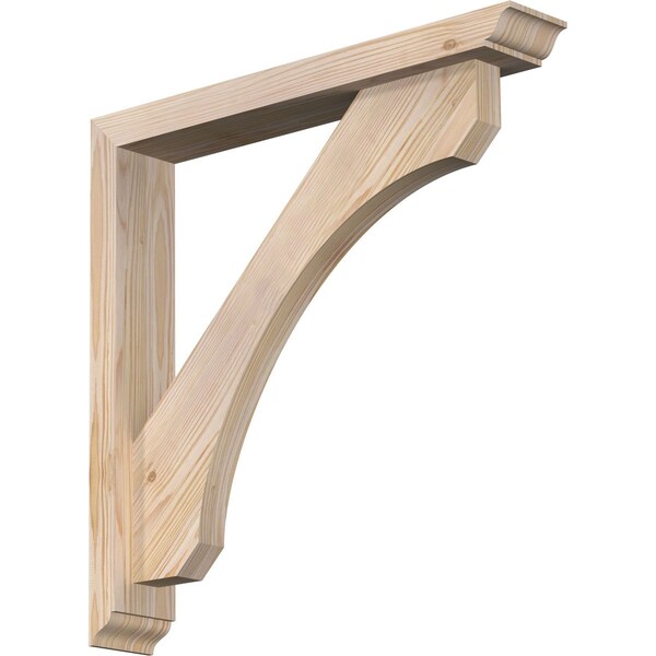Ekena Millwork Legacy Traditional Smooth Bracket w/ Offset Brace, Douglas Fir, 3 1/2"W x 22"D x 22"H BKT0402X22X22LEC01SDF - main
